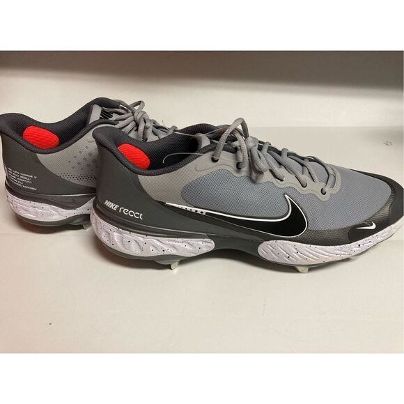 Nike Alpha Huarache Elite 3 Low Light Gray CK0746 Metal Baseball Cleats 15 New main image 2